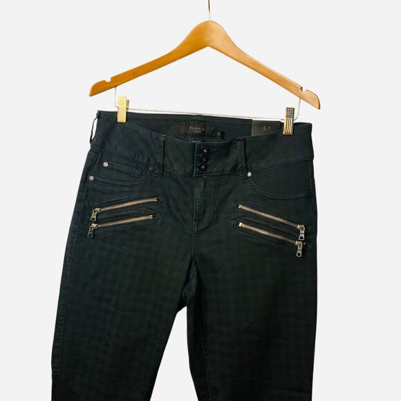 Torrid Denim Jegging  Moto Zip Plaid 14r - Picture 2 of 12